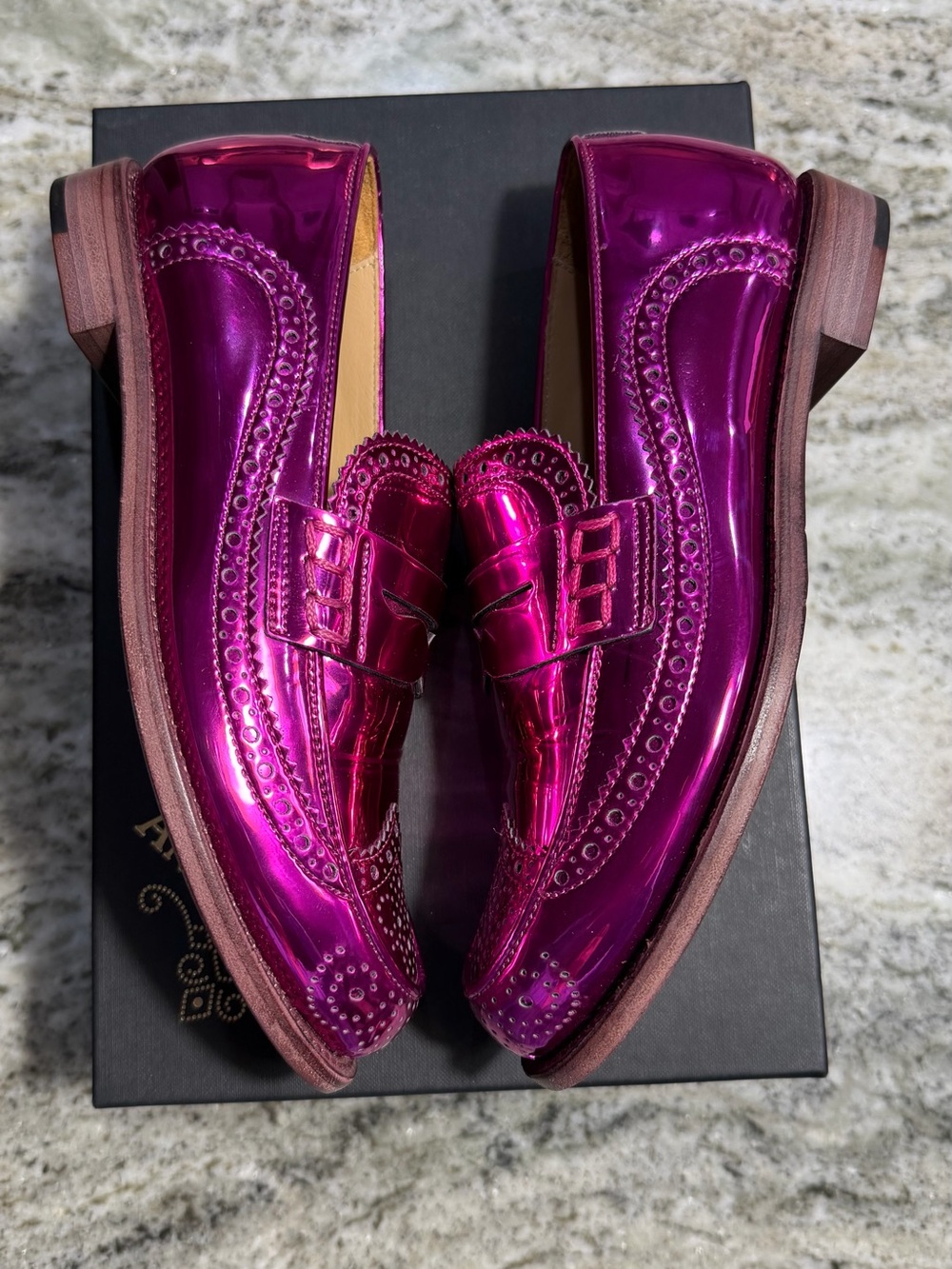 The Office of Angela Scott Ms Charlotte Magenta Loafers Pink Loafers NIB - Picture 3 of 17